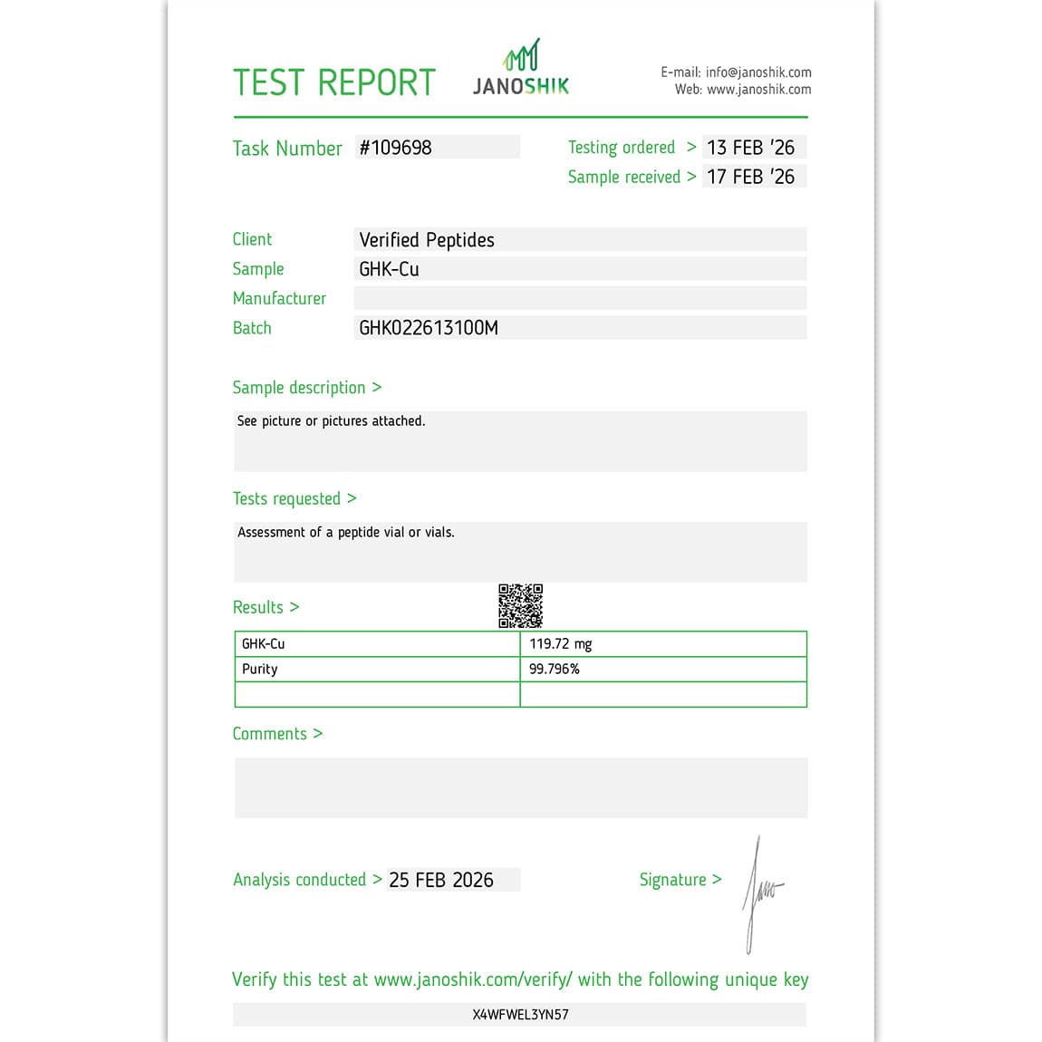 Certificado GHK-Cu